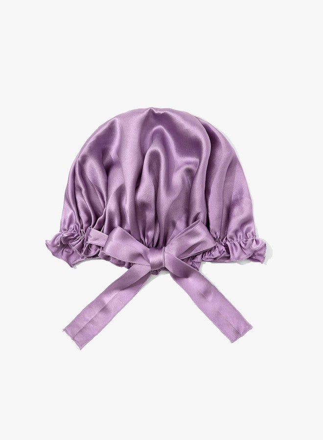 LilySilk Silk Bonnet for Sleeping Womens Sleep Cap 100% 19MM Mulberry Silk for Long Curly Hair Adjustable Stretchy Lavender - Image 3